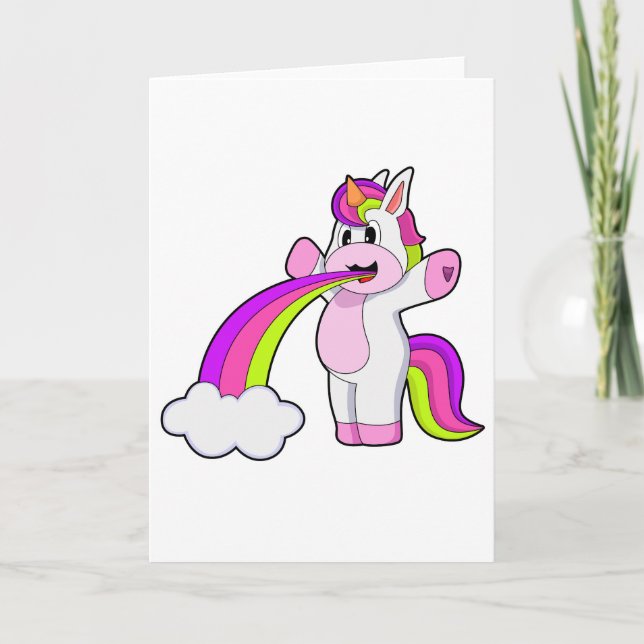 Cartão Nuvens Arco-íris de Unicórnio (Frente)