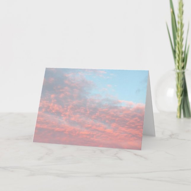 Cartão Nuvens arenosas de Algodão Cor-de-Rosa e Azul (Frente)