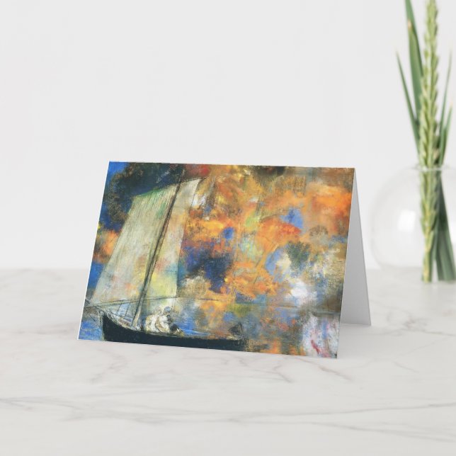 Cartão Nuvens da flor de Odilon Redon- (Frente)