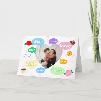 Cartão Nuvens de Palavras Foto do Dia das Mães Melhor Mãe