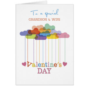 Cartão Nuvens do Namorados Rainbow e da Esposa