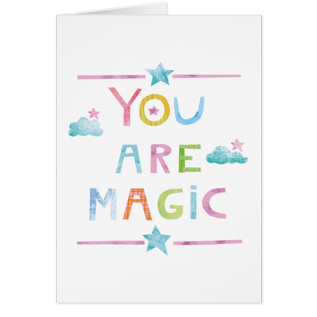 Cartão Nuvens mágicas você é mágico (Frente)
