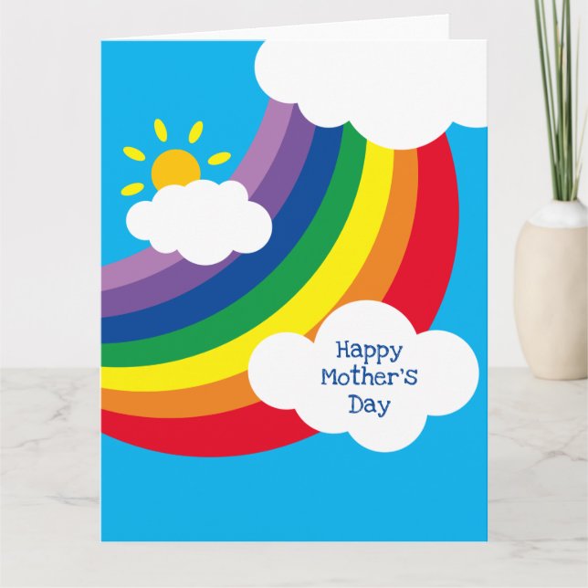 Cartão Nuvens Personalizadas, Luz do Sol e Dia das Mães A (Frente)