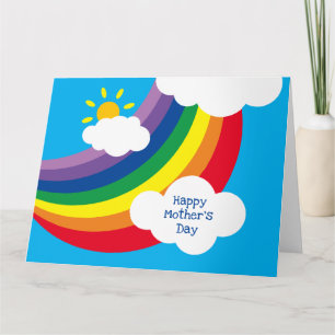 Cartão Nuvens Personalizadas, Luz do Sol e Dia das Mães A