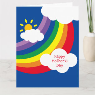 Cartão Nuvens Personalizadas, Luz do Sol e Dia das Mães A