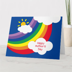 Cartão Nuvens Personalizadas, Luz do Sol e Dia das Mães A