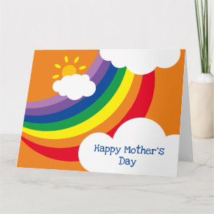 Cartão Nuvens Personalizadas, Luz do Sol e Dia das Mães A