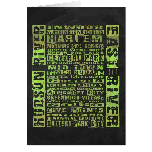 Cartão NYC Neighborods Green (Frente)