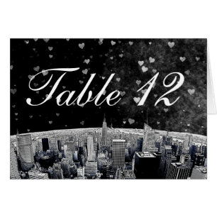 Cartão NYC Skyline Nº 2 Preto Whart Table Number