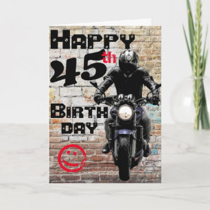 Cartão O 45º aniversário da motocicleta ainda tem perso
