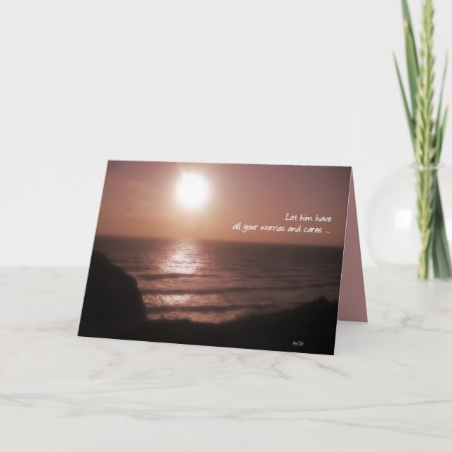 Cartão o 5:7 1Peter deixou-o ter todos seus preocupações (Frente)