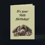 Cartão O 96th aniversário engraçado personaliza labrador<br><div class="desc">96th aniversário engraçado,  labrador retriever</div>