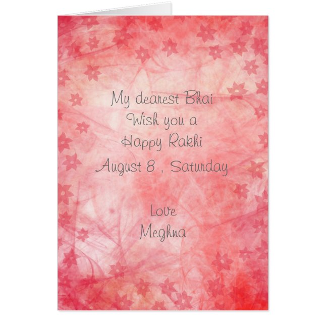 Cartão O abstrato chique do rosa alinha flores Rakhi de | (Frente)