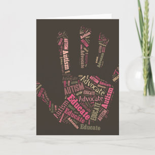 Cartão O advogado do autismo e educa a mão GTK do cartã