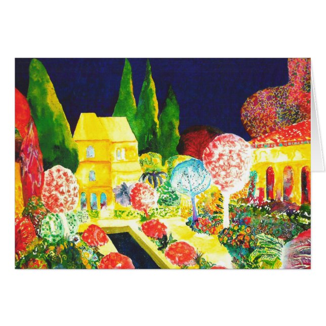 Cartão O Alhambra em a noite (Frente Horizontal)