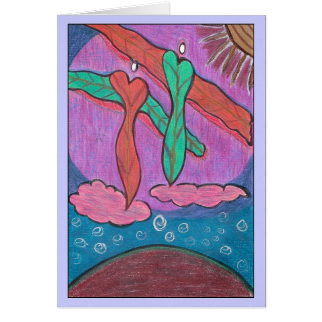 Cartão O amor dá-nos o vôo (Frente)