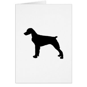 Cartão O amor da silhueta do Spaniel de Brittany persegue