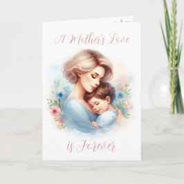 Cartão O amor de uma mãe em aquarela Dia das Mães