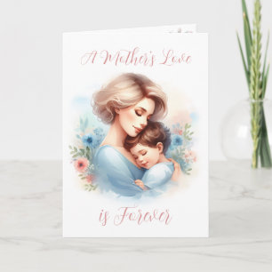 Cartão O amor de uma mãe em aquarela Dia das Mães