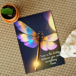 Cartão O Amor é a Ponte Rumi Cotação Dragonfly Saudação