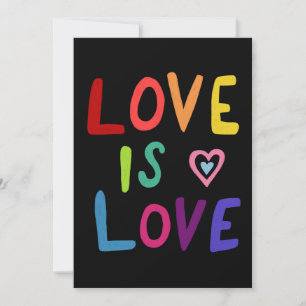 Cartão O AMOR É AMOR Arco-íris Colorido Orgulho Gay Feito