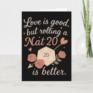 Cartão O Amor É Bom Mas Rolar Um Dado Nat 20 Rpg Gamer N