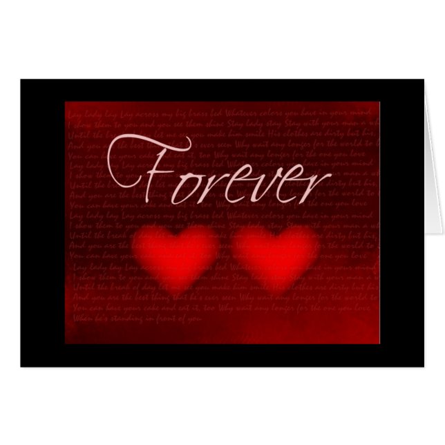 Cartão O amor é forever (Frente horizontal)