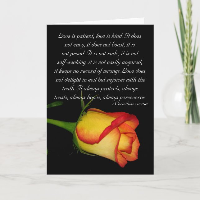Cartão O amor é paciente… (Frente)
