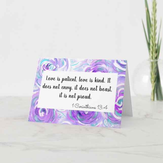 Cartão O amor é paciente (Frente)