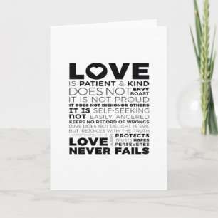Cartão O Amor É Paciente E Gentil Não Inveja Orgulhoso Cl