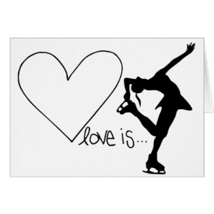Cartão O amor é patinagem artística, patinador da menin