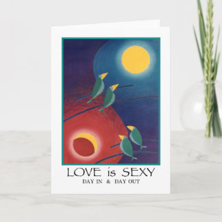 Cartão O amor é pintura abstrata colorida "sexy" do