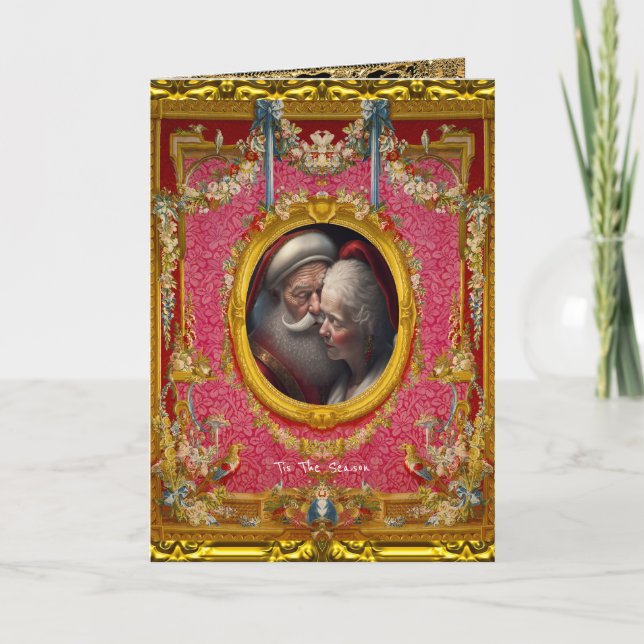 Cartão O amor está no ar, é a época do Natal  (Frente)