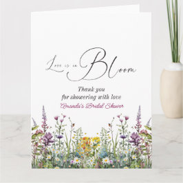 Cartão O amor está no Bloom Wildflower Chá de panela