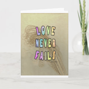 Cartão O amor nunca falha, Notecard