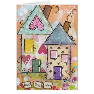 Cartão o amor vive aqui