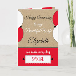 Cartão O aniversário da esposa todos os dias é um rustici