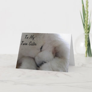 CARTÃO O ANIVERSÁRIO DA IRMÃ GÊMEA DESEJA DO MEU CORAÇÃO