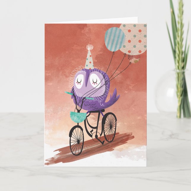 Cartão O aniversário de Whooooooooo é ele?! (Frente)