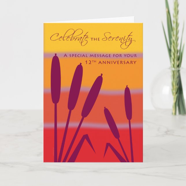 Cartão O aniversário do aniversário de 12 etapas 12 anos (Frente)