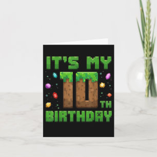 Cartão O Aniversário É O Meu 10º Aniversário Gamer Pixel 