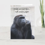 Cartão O aniversário engraçado do gorila, rocha scissors<br><div class="desc">O aniversário engraçado do gorila,  rocha scissors o interior do papel: a menos que você braço da preferencialmente wrestle me para o último pedaço de bolo?!?</div>