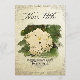 Cartão O aniversário floresce em Nov.11th do " cabaça do