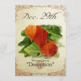 Cartão O aniversário floresce o 29 de dezembro de "a