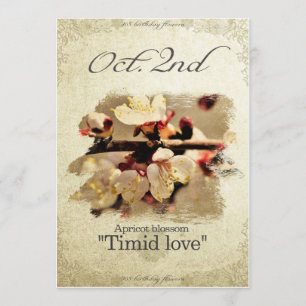 Cartão O aniversário floresce o 2 de outubro do "a flor