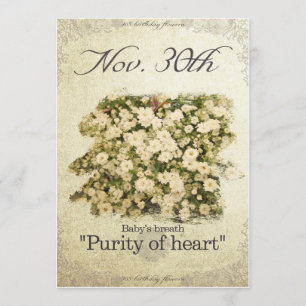 Cartão O aniversário floresce o 30 de novembro do " a