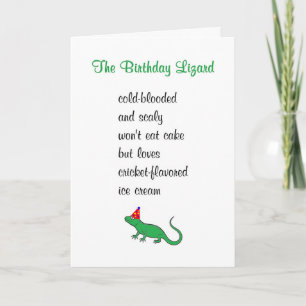 Cartão O Aniversário Lizard Um Poema Feliz De Aniversário
