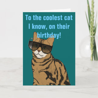 Cartão O aniversário mais legal do gato