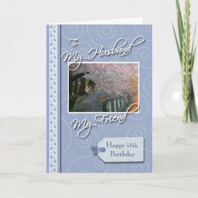 Cartão __o aniversário - Meu marido, amigo (Frente)