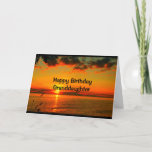 Cartão O aniversário tão bonito quanto você é neta<br><div class="desc">Um por do sol do lago da laranja e do ouro com nuvens inchado é o assunto de minha "neta do feliz aniversario - espere que seu dia é tão bonito como você é!" Eu fotografei esta cena ao longo da linha costeira de Winnebago bonito do lago em Quinney, Wisconsin....</div>